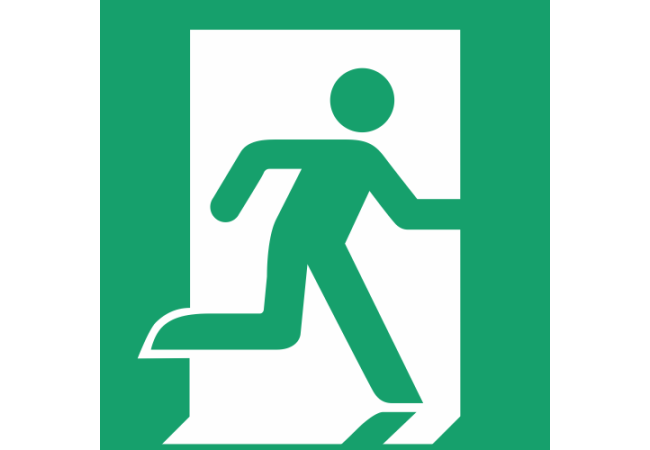 E002 - ISO 7010 - Panneau sortie de secours droite