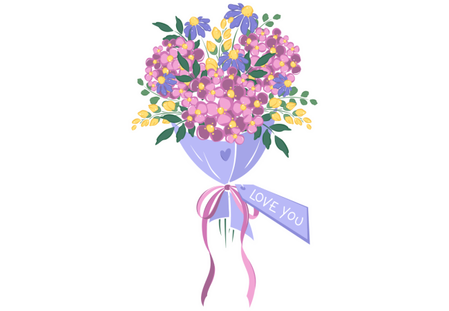 Sticker Bouquet Fleurs 2 Maman