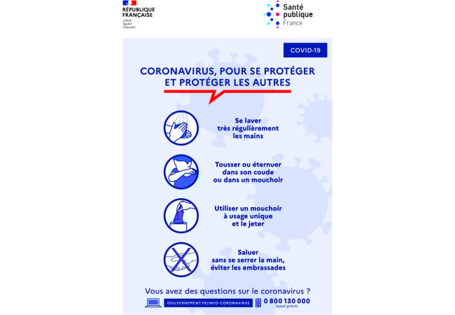 Autocollant Affiche Consignes COVID-19
