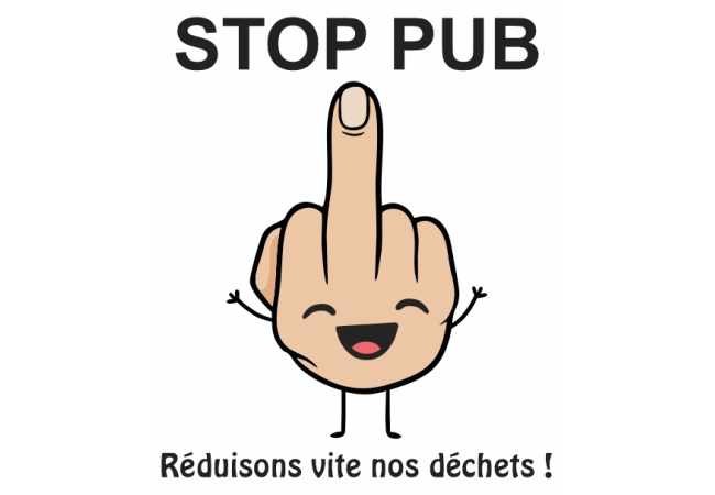 Sticker STOP PUB rond 2