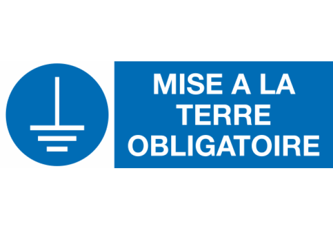 Panneau Prendre Mise à la terre obligatoire