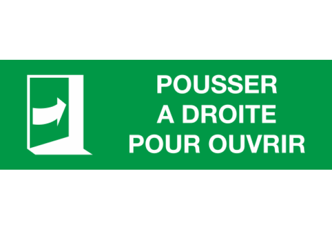 Panneau Pousser à droite pour ouvrir