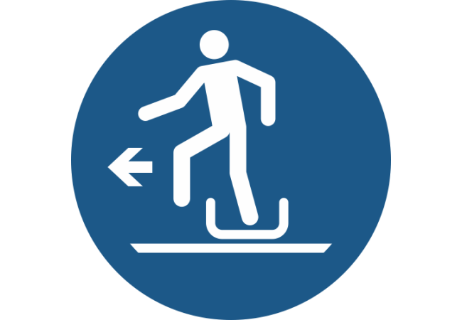M050- ISO 7010 - Panneau Descendre à gauche de la luge