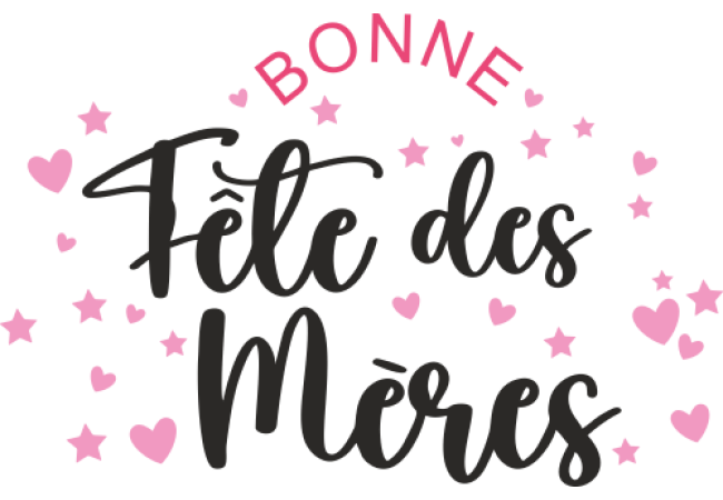 Sticker Vitrine Fête des Mères Coeur Etoile